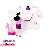 Landingpage-Kundendatenbank vektor