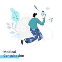 platt illustration av medicinsk konsultation vektor