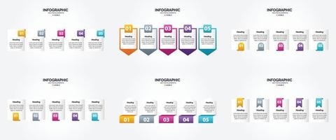 flaches Designset der Vektorillustrations-Infografiken für Werbebroschürenflieger und -zeitschrift vektor