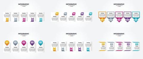 flaches Designset der Vektorillustrations-Infografiken für Werbebroschürenflieger und -zeitschrift vektor