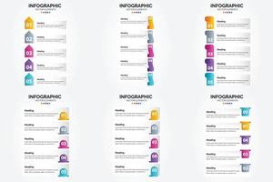 flaches Designset der Vektorillustrations-Infografiken für Werbebroschürenflieger und -zeitschrift vektor