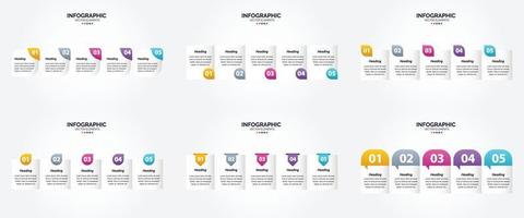 flaches Designset der Vektorillustrations-Infografiken für Werbebroschürenflieger und -zeitschrift vektor