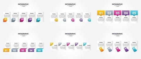 flaches Designset der Vektorillustrations-Infografiken für Werbebroschürenflieger und -zeitschrift vektor