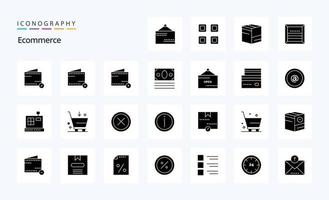 25 E-Commerce-Solid-Glyphen-Icon-Pack vektor