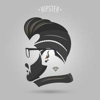 hipster man med mustasch och glasögon vektor