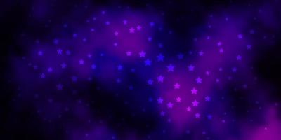 dunkelviolettes, rosa Vektorlayout mit hellen Sternen. vektor