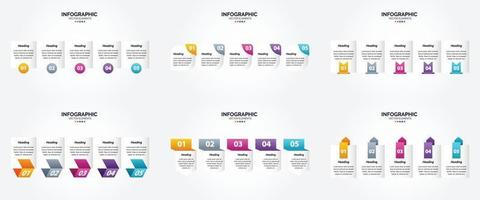 flaches Designset der Vektorillustrations-Infografiken für Werbebroschürenflieger und -zeitschrift vektor