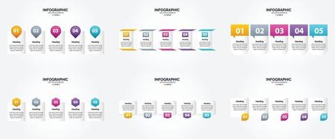 flaches Designset der Vektorillustrations-Infografiken für Werbebroschürenflieger und -zeitschrift vektor