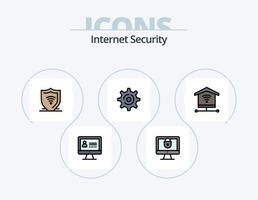 Internet Security Line gefüllt Icon Pack 5 Icon Design. Schutz. Internet. Suche. Globus. Sicherheit vektor