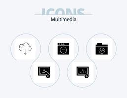 Multimedia-Glyphen-Icon-Pack 5-Icon-Design. . . herunterladen. synchronisieren. Dateien vektor