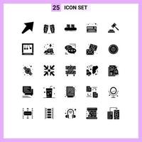 Aktienvektor-Icon-Pack mit 25 Zeilenzeichen und Symbolen für Richter-Synthesizer-Gürtel elektronische Linie editierbare Vektordesign-Elemente vektor