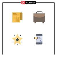 4 universell platt ikon tecken symboler av företag gränssnitt Rapportera betalning bulk redigerbar vektor design element