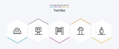 Tools 25-Zeilen-Icon-Pack einschließlich . Hammer. . Rechen vektor