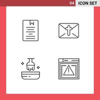 4-Benutzeroberflächen-Linienpaket mit modernen Zeichen und Symbolen von editierbaren Vektordesign-Elementen für Buchschönheits-Wissensposthaare vektor