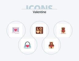 Valentinstag Flat Icon Pack 5 Icon Design. Zeichen. Tag. Liebe. Valentinsgrüße. Hochzeit vektor