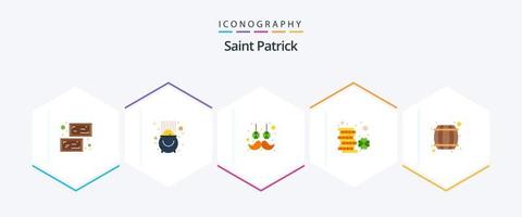 helgon patrick 25 platt ikon packa Inklusive patrick. irländsk. pott. irland. blomma vektor