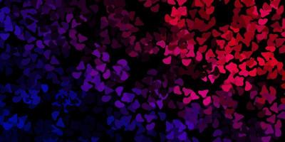 dunkelvioletter, rosa Vektorhintergrund mit chaotischen Formen. vektor