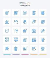 Creative Saint Patrick 25 Blue Icon Pack wie Glück. Reichtum. Irland. Heilige. Handy, Mobiltelefon vektor