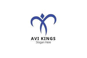 avi kiings beställnings- logotyp design vektor