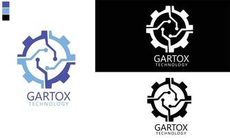 gartox teknologi logotyp design vektor