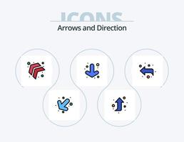 Pfeillinie gefüllt Icon Pack 5 Icon Design. . links. vektor