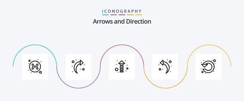 Pfeillinie 5 Icon Pack inklusive . drehen. hoch. links. Kreis vektor