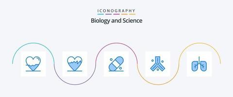Biologie Blau 5 Icon Pack inklusive. Anatomie. medizinisch. Wissenschaft. Zellen vektor
