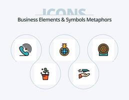 företag element och symboler metaforer linje fylld ikon packa 5 ikon design. navigatör. resa. papper plan. Karta pekare. guide vektor