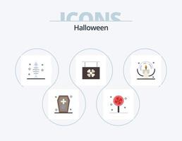 Halloween-Flachbild-Icon-Pack 5-Icon-Design. Kerze. Laden. Knochen. hängend. Planke vektor