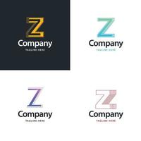 Buchstabe z großes Logo-Pack-Design kreatives modernes Logo-Design für Ihr Unternehmen vektor