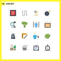 16 användare gränssnitt platt Färg packa av modern tecken och symboler av gradering utbildning mänsklig hjul sommar redigerbar packa av kreativ vektor design element