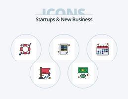 Startups und neue Geschäftslinien gefüllt Icon Pack 5 Icon Design. Zahlung. anbauen; wachsen. Flagge. Finanzen. Kasse vektor