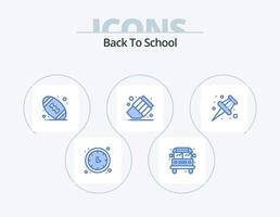 zurück zur Schule blau Icon Pack 5 Icon Design. . Stift. amerikanisch. Marker. Bildung vektor