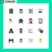 Stock Vector Icon Pack mit 16 Zeilen Zeichen und Symbolen für Herzen Stadtleben Animation Lieferbox editierbares Paket kreativer Vektordesign-Elemente
