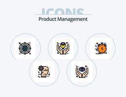 Produktmanagement-Linie gefüllt Icon Pack 5 Icon Design. Linie. Kasten. Produkt. Archiv. Kasten vektor