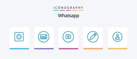 WhatsApp Blue 5 Icon Pack inklusive ui. Arbeiter. Bild. Mann. Bleistift. kreatives Symboldesign vektor