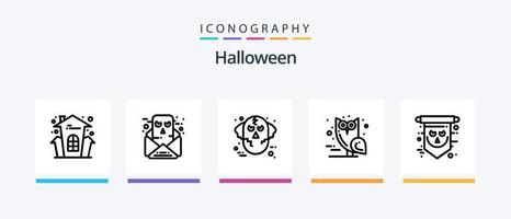 halloween linje 5 ikon packa Inklusive pepparkaka man. kaka. kommunikation. zombie. halloween. kreativ ikoner design vektor