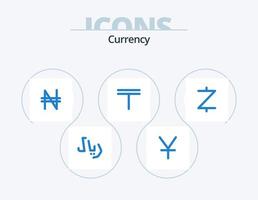 Währung blau Icon Pack 5 Icon Design. . Kryptowährung. Nigeria. Blockchain. Geld vektor