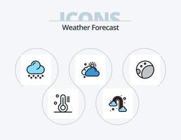 Wetterlinie gefüllt Icon Pack 5 Icon Design. Wetter. Vorhersage. Wetter. Wolke. windig vektor