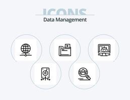 data förvaltning linje ikon packa 5 ikon design. kub. miljö. data. mapp. virtuos vektor