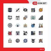 Stock Vector Icon Pack mit 25 Zeilenzeichen und Symbolen für muslimische Dekoration verbergen muslimisches Einkaufen editierbare Vektordesign-Elemente