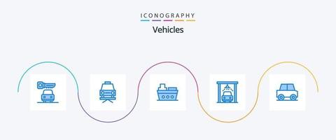 fordon blå 5 ikon packa Inklusive . resa. hav. bil. tvätta vektor