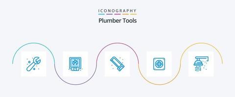 rörmokare blå 5 ikon packa Inklusive mekanisk. rörmokare. brand. mekanisk. fick syn på vektor