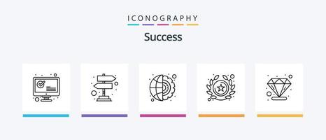 sucess linje 5 ikon packa Inklusive . vinnare. vinnare. Framgång. Stöd. kreativ ikoner design vektor