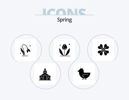 vår glyf ikon packa 5 ikon design. . vår blomma. blomma. blomma. anemon vektor