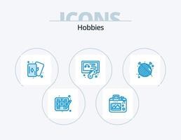 Hobbys blau Icon Pack 5 Icon Design. . Mode. Hobby. Schneider. Spiel vektor