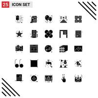 uppsättning av 25 modern ui ikoner symboler tecken för utbildning inlärning vinst koda Framgång redigerbar vektor design element