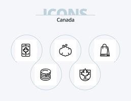 Kanada-Linien-Icon-Pack 5-Icon-Design. Rad. riese. Schild. Kanada. Tasche vektor