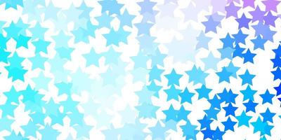 hellrosa, blauer Vektorhintergrund mit bunten Sternen. vektor