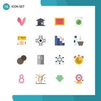 uppsättning av 16 modern ui ikoner symboler tecken för skiljeväg klick fil köpa vald redigerbar packa av kreativ vektor design element